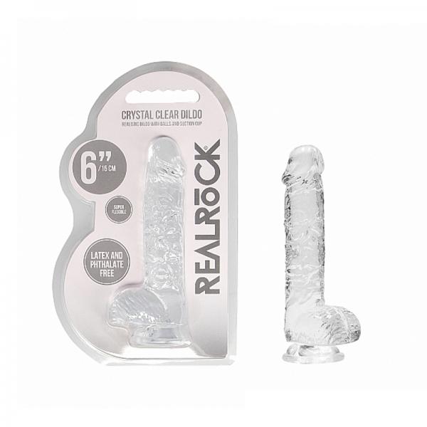 Realrock Realistic Dildo With Balls 6" Transparent Sex Toy Product