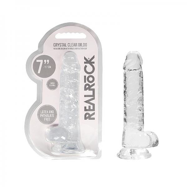 Realrock Realistic Dildo With Balls 7" Transparent Sex Toy Product