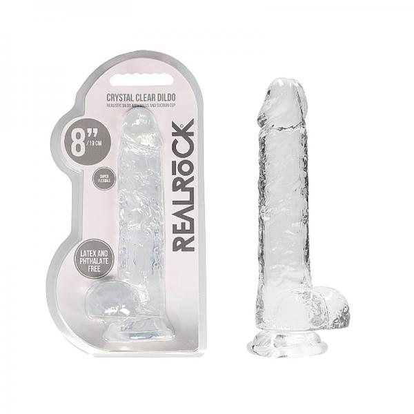 Realrock Realistic Dildo With Balls 8" Transparent Sex Toy Product