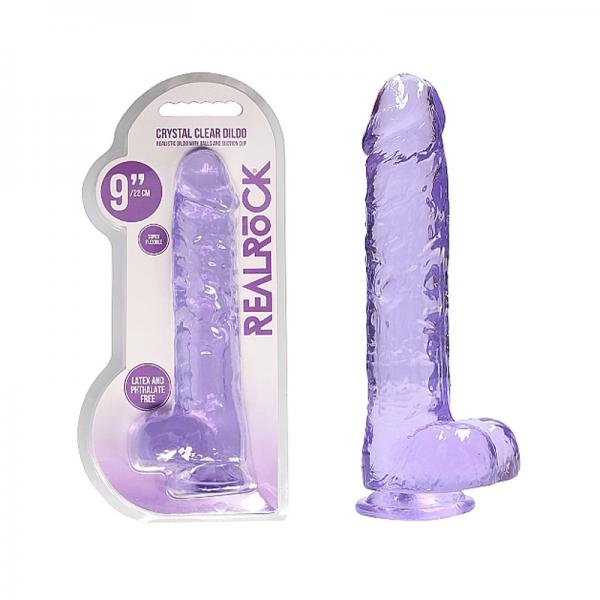 Realrock Realistic Dildo With Balls 9" Purple Sex Toy Product