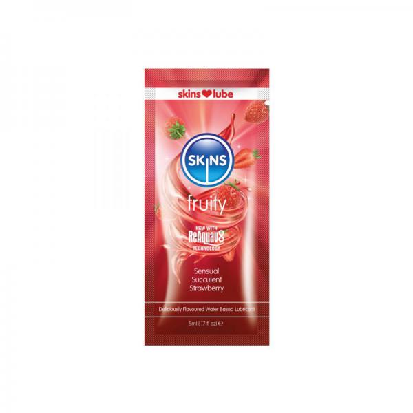 Skins Strawberry Water-based Lubricant 5 Ml Sex Toy Product