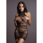 Shots Le Desir High Lace Neck Net Mini Dress Os Black Sex Toy Product