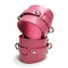 Kinklab Pink Bound Leather Ankle Cuffs Sex Toy Product