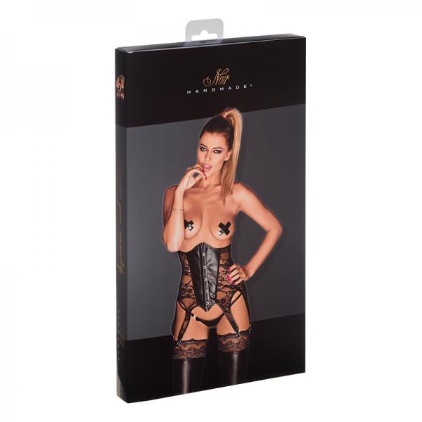 Noir Handmade Powerwetlook With Lace Corsage Xl Sex Toy Product