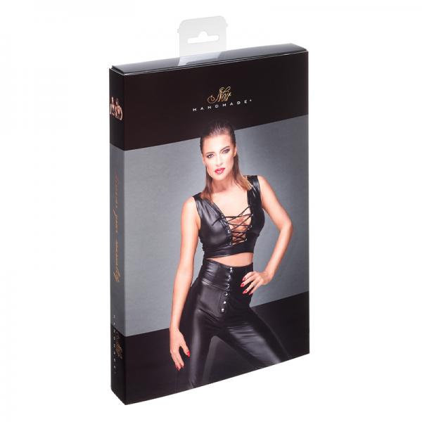 Noir Handmade Powerwetlook Top With Lacing M Sex Toy Product