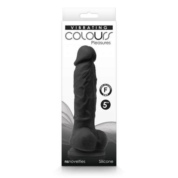 Colours Pleasures Vibrating 5" Dildo - Black Sex Toy Product