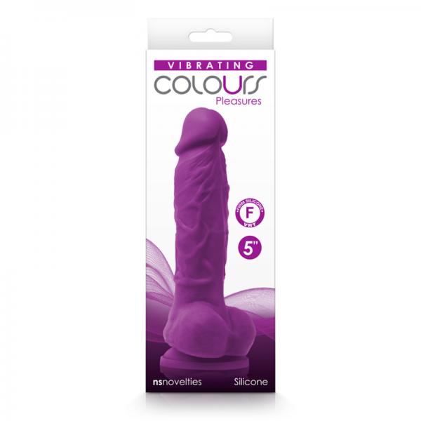 Colours Pleasures Vibrating 5" Dildo - Purple Sex Toy Product
