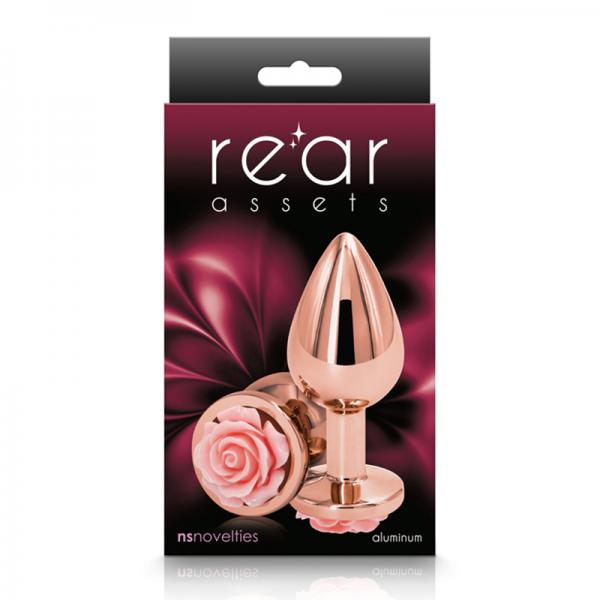 Rear Assets Rose Anal Plug - Medium - Pink Sex Toy Product