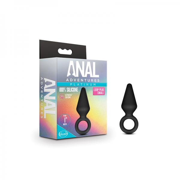 Anal Adventures Platinum - Silicone Loop Plug - Small - Black Sex Toy Product