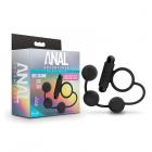Anal Adventuresplatinum - Silicone Anal Ball With Vibrating C-ring- Black Sex Toy Product