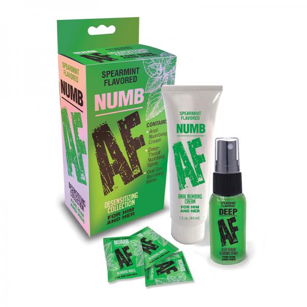Numb Af Kit Gel, Spray, And Mints Sex Toy Product
