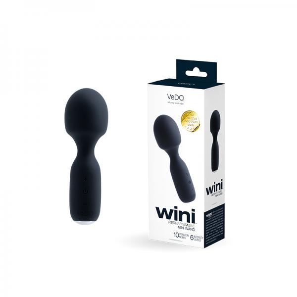 Vedo Wini Rechargeable Mini Wand Just Black Sex Toy Product