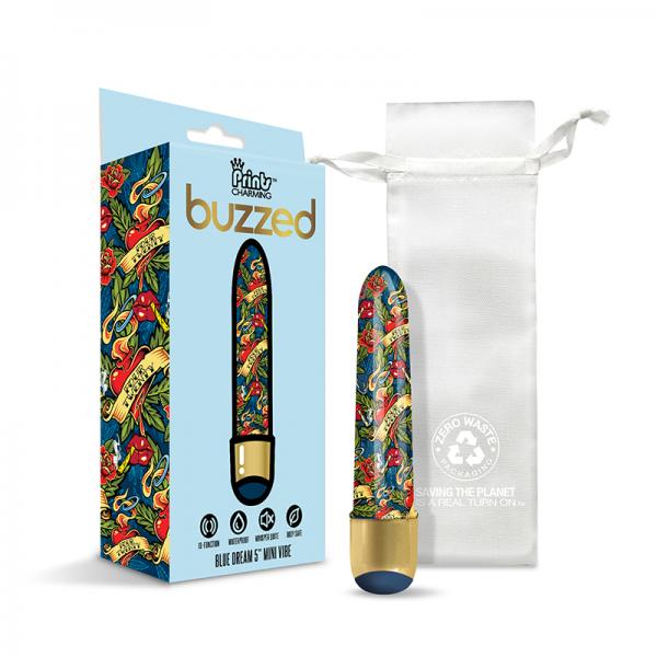 Prints Charming Buzzed 5" Mini Vibe - Blue Dream Sex Toy Product