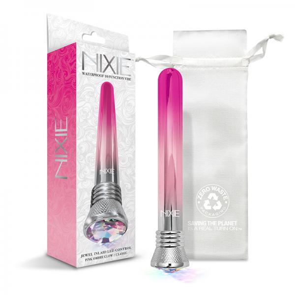 Nixie 10-function Waterproof Classic Vibe - Pink Ombre Glow Sex Toy Product