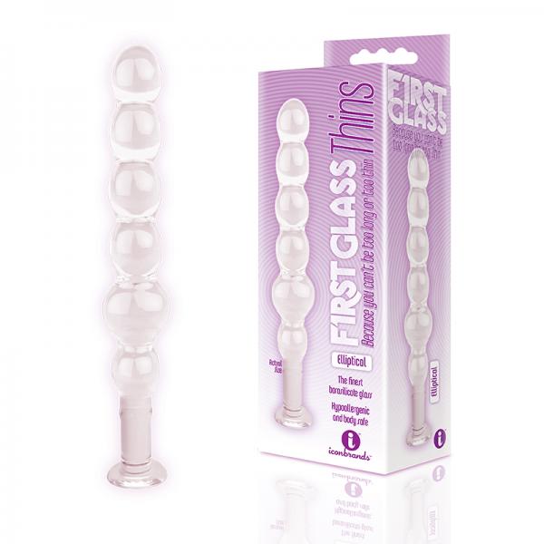 The 9's Glass Thins Elliptical Glass Plug Sex Toy Product