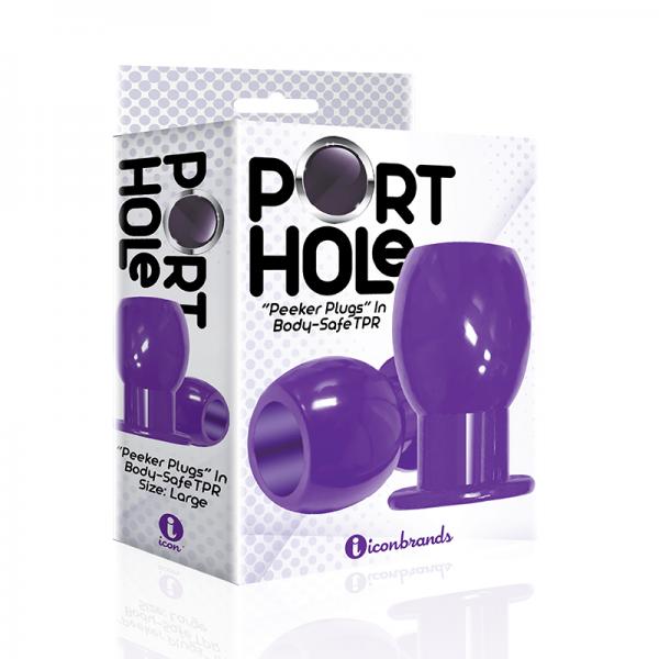 The 9's Port Hole Hollow Butt Plug Purple Sex Toy Product