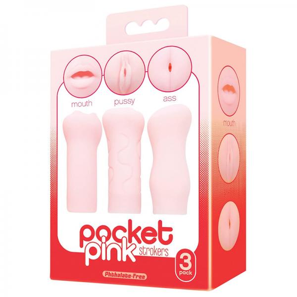 The 9's Pocket Pink Mini Masturbator Trio Sex Toy Product