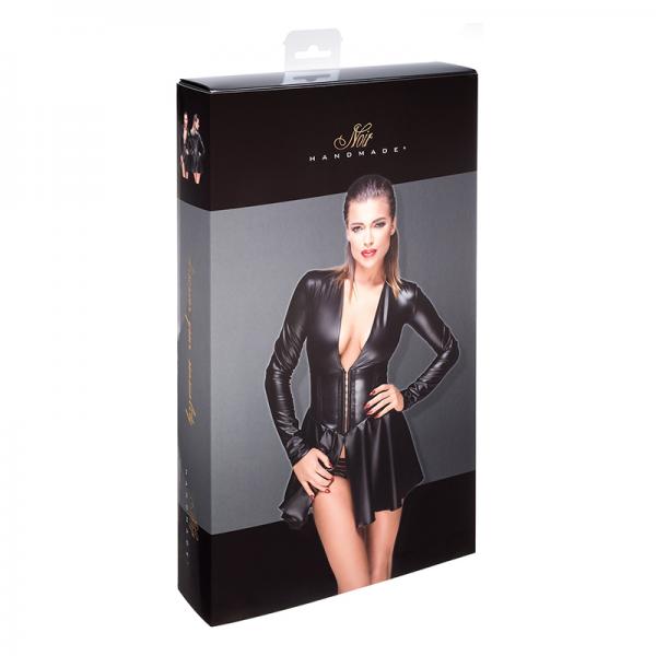Noir Handmade Powerwetlook Minidress With Corset 3xl Sex Toy Product