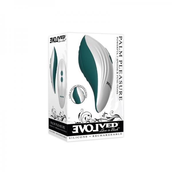 Evolved Palm Pleasure Teal/white Sex Toy Product
