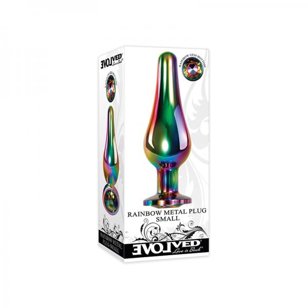 Evolved Rainbow Metal Plug Small Sex Toy Product