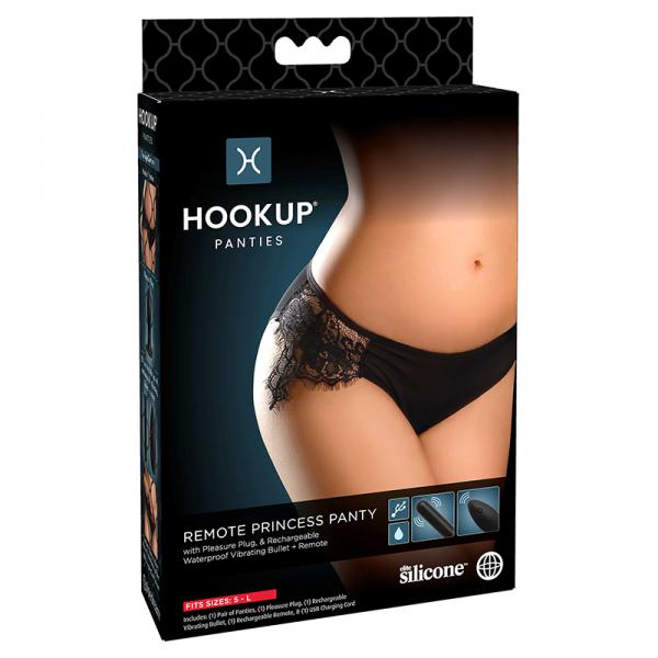 Hookup Remote Princess Panty Black Fits Size S-l Sex Toy Product