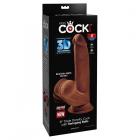 King Cock Plus 8 In. Triple Density Cock With Swinging Balls Brown Sex Toy Product