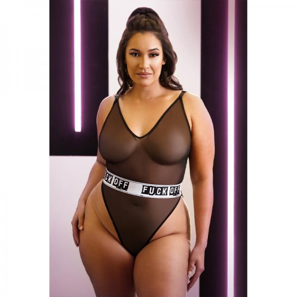 Vibes F*ck Off Cheeky Mesh Playsuit Qs Black Sex Toy Product