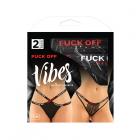 Vibes F*ck Off Buddy Pack 2 Pc. Cutout Lace Panty & Caged Thong L/xl Black Sex Toy Product