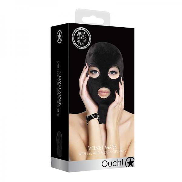 Ouch Velvet & Velcro Mask With Eye And Mouth Opening Sex Toy Product