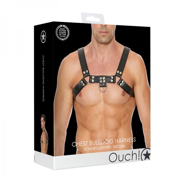 Ouch Chest Bulldog Harness - S/m - Black Sex Toy Product