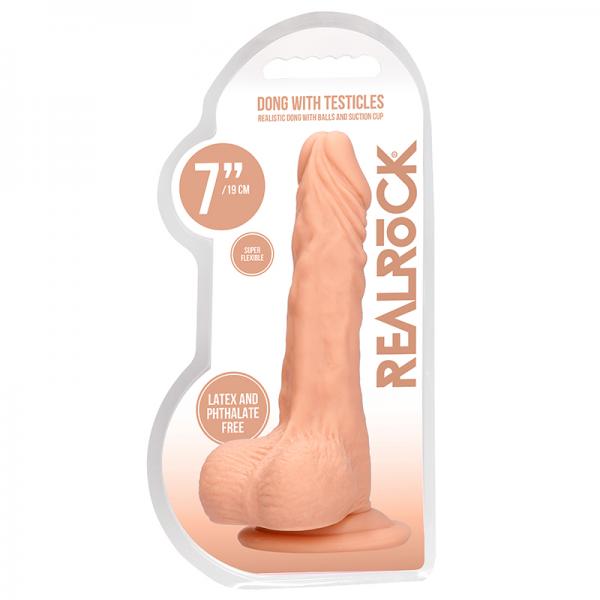 Real Rock Realistic Dildo With Balls - 7" - 17 Cm - Vanilla Sex Toy Product
