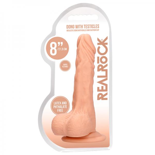 Real Rock Realistic Dildo With Balls - 8" - 20 Cm - Vanilla Sex Toy Product