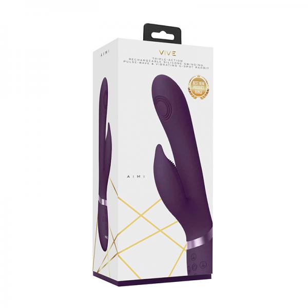 Vive - Aimi Rechargeable Triple-motor Swinging Silicone Rabbit - Purple Sex Toy Product