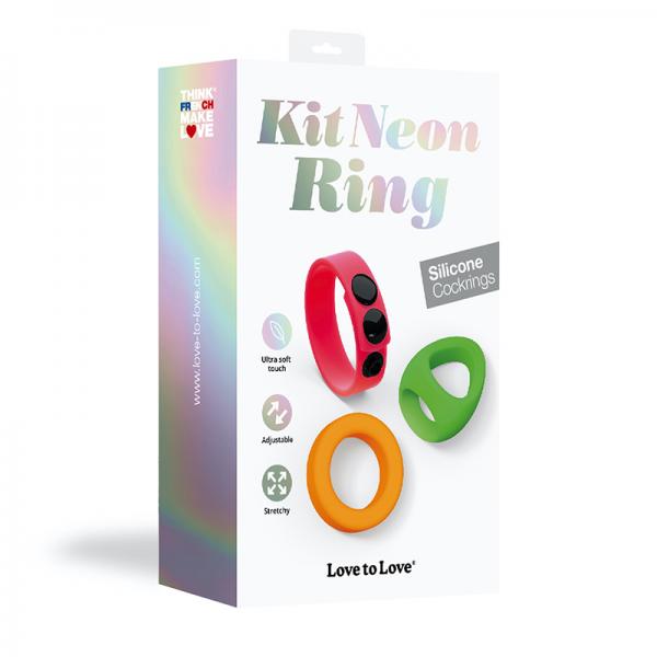 Love To Love Cockring Kit Neon Sex Toy Product