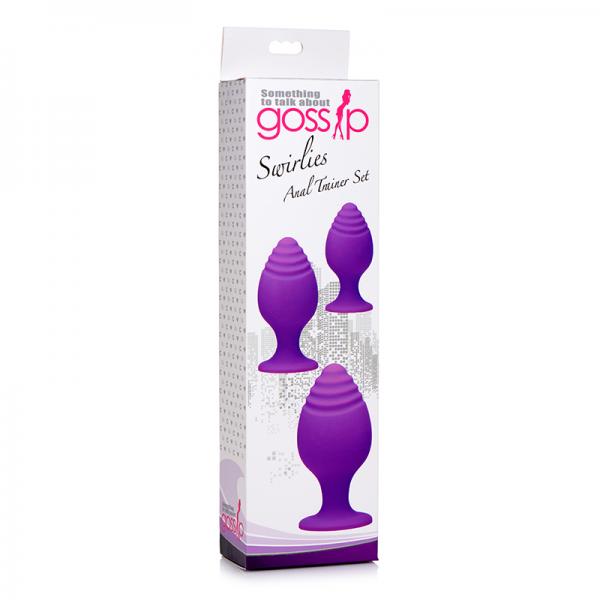 Gossip Swirlies Anal Plug Trio Set Silicone Violet Sex Toy Product