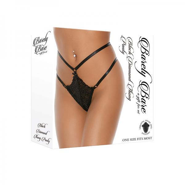 Barely Bare Black Diamond Thong Panty O/s Sex Toy Product