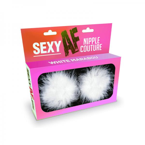 Sexy Af Nipple Couture White Marabou Pasties Sex Toy Product