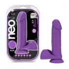 Neo Elite - 8-inch Silicone Dual-density Cock With Balls - Neon Purple Sex Toy Product