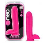 Neo Elite - 10-inch Silicone Dual-density Cock With Balls - Neon Pink Sex Toy Product