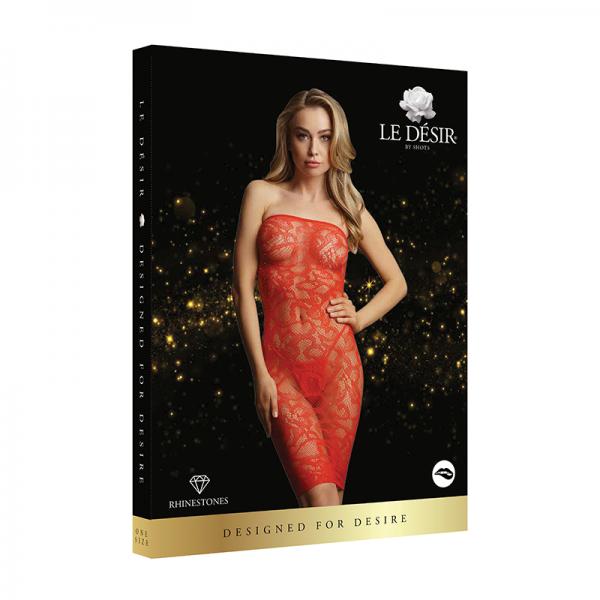 Shots Le Desir Star Rhinestone Dress Os Red Sex Toy Product