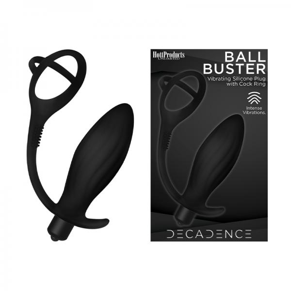 Decadence Ball Buster Anal Plug With Ring Black Sex Toy Product