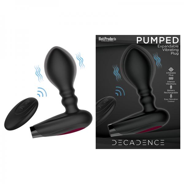 Decadence Pumped Expanding Plug With Remote Control Black Sex Toy Product