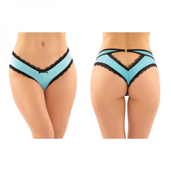 Dahlia Cheeky Hipster Panty With Lace Trim And Keyhole Cutout 6-pack L/xl Turquoise Sex Toy Product