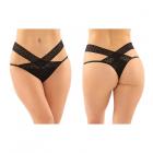 Daphne Microfiber Brazilian-cut Panty With Criss-cross Lace Waistband 6-pack S/m Black Sex Toy Product