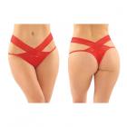 Daphne Microfiber Brazilian-cut Panty With Criss-cross Lace Waistband 6-pack S/m Red Sex Toy Product