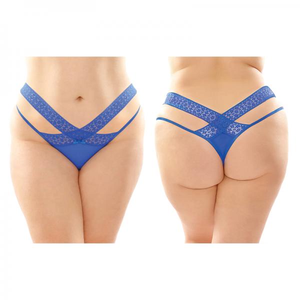 Daphne Microfiber Brazilian-cut Panty With Criss-cross Lace Waistband 6-pack Q/s Royal Sex Toy Product