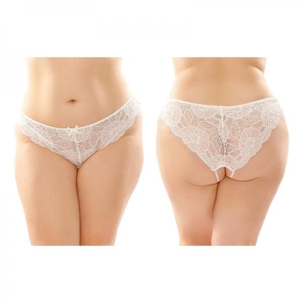 Poppy Crotchless Floral Lace Panty 6-pack Q/s White Sex Toy Product