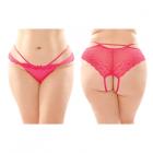Posey Strappy Lace And Microfiber Crotchless Panty 6-pack Q/s Pink Sex Toy Product