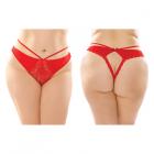 Kalina Strappy Microfiber And Lace Thong With Back Cutout 6-pack Q/s Red Sex Toy Product