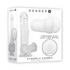 Gender X Clearly Combo Dildo And Stroker Clear Sex Toy Product